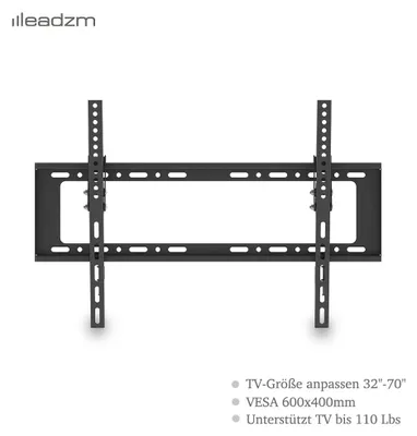 Immagine prodotto di LEADZM - Supporto a parete per TV da 32-86 pollici, supporto a parete per LCD/LED, standard VESA 600x400, inclinabile, capacità di carico 50 kg