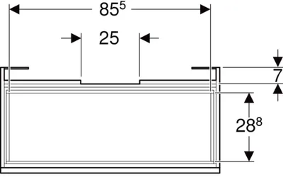 Produktbild von Geberit 501.911.01.1, Weiß, 1 Schublade(n), 928 mm, 446 mm, 606 mm