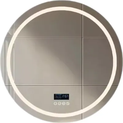 Image de Miroir de salle de bain rond - Avec Bluetooth & éclairage LED - Lumière variable - 80cm - Pour la salle de bain & le maquillage