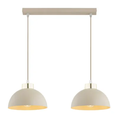 Produktbild von FKL DESIGN Home Deco Deckenlampe Deckenleuchte 2-flammig E27 Metall Lampeschirme Lampe aus Serie N550 (Ecru, BZ2)