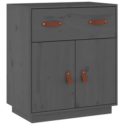 Produktbild von Sideboard Grau 65,5x40x75 cm Massivholz Kiefer