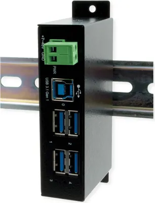 Immagine prodotto di EXSYS EX-1504HMS Hub di interfaccia USB 3.2 Gen 1 (3.1 Gen 1) Tipo-B 5000 Mbps Nero (EX-1504HMS)