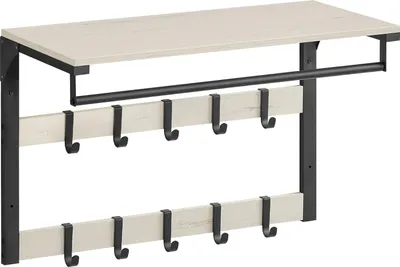 Produktbild von Songmics Wandgarderobe mit Ablage vintageweiss-schwarz