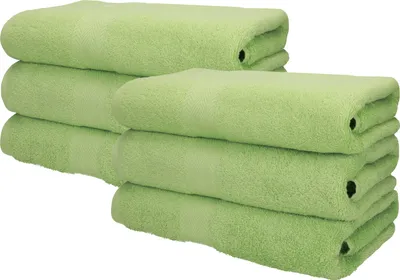 Produktbild von Betz 6 Stück Saunatücher 70 x 200 cm PREMIUM 100% Baumwolle Badetuch Liegetuch Strandtuch Farbe: apfelgrün