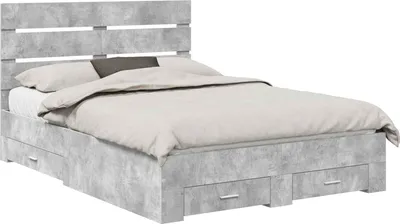 Immagine prodotto di vidaXL Struttura letto con cassetti, grigio cemento, 150 x 200 cm, materiale a base di legno