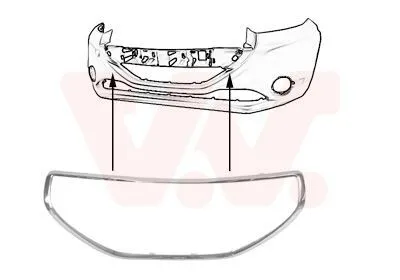 Image de VAN WEZEL Pare-chocs avant chromé pour PEUGEOT 208 I