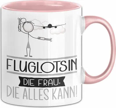 Produktbild von Fluglotsin Geschenk Tasse Becher Die Frau Die Allen Kann Geschenkidee für eine Fluglotsin Lustig (Rosa)