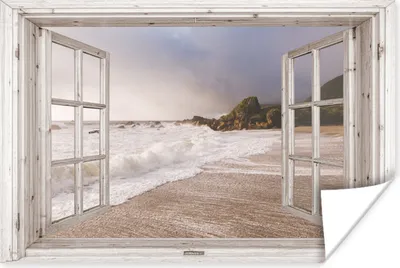 Produktbild von MuchoWow® Poster Aussicht - Strand - Meer 90x60 cm - Schlafzimmer
