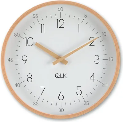 Zdjęcie produktu dla Zegar ścienny Lekki Nowoczesny zegar z drewnianą ramą i wskazówkami, Ø31 cm