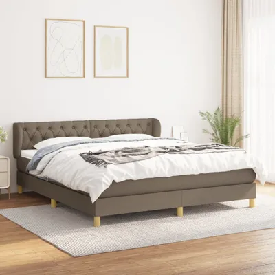Produktbild von The Living Store Boxspringbett mit Matratze Taupe 160x200 cm Stoff