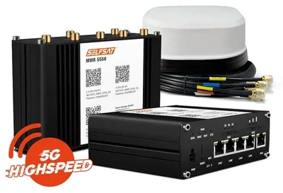 Produktbild von WLAN Router MWR 5550 5G + SATCO Antenne weiß