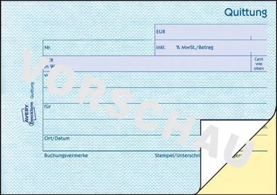 Produktbild von Formularbuch Quittung A6 quer selbstdurchschreibend VE=20x2x40 Blatt