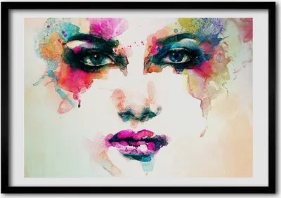 Produktbild von Bild - Bilderrahmen - 100 cm x 70 cm - MDF - Rahmen - Foto - Wandkunst Porträt einer Frau