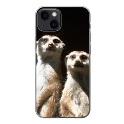 Produktbild von MuchoWow® Handyhülle Schutzhülle Hülle für iPhone 13 Schwarz - Erdmännchen - Tiere Silikon Softcase Handy Hülle - Karteninhaber