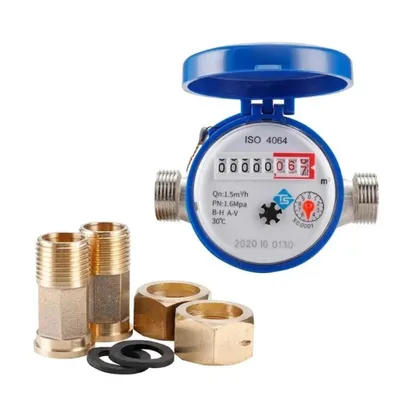 Produktbild von Garten Zapfhahnzähler Wasserzähler Wasseruhr Kalt 115mm 1/2" Hauswasserzähler