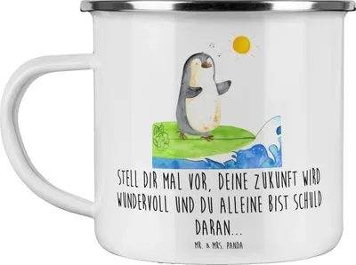 Produktbild von Mr. & Mrs. Panda Teetasse Mutig zu sich selbst stehen - Weiß - Geschenk, positive Zukunft, Zuversicht, Inspiration, Pott, Vertrauem, Glück, Träume, Authentizität, Haferl