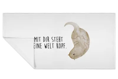 Produktbild von Mr. & Mrs. Panda Handtuch Otter Kopfüber - Weiß - Geschenk, gesichtstuch, gesichtshandtuch, Liebesgeschenk, Seeotter, 50x100, Liebe, Verknallt, Niedlich, Flauschtuch