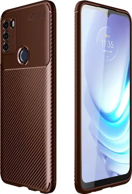 Produktbild von Mobigear Racing  Motorola Moto G50 Hülle Flexibles TPU Backcover - Braun