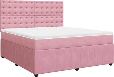 Produktbild von vidaXL Boxspringbett mit Matratze Rosa 180x200 cm Samt