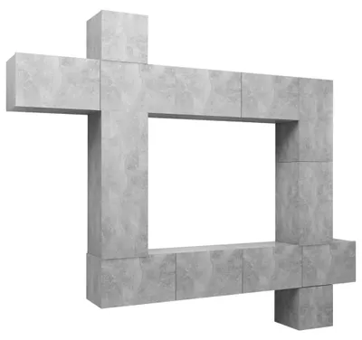 Imagen del producto de vidaXL, juego de 9 piezas para mueble de televisión, color gris hormigón, material de madera
