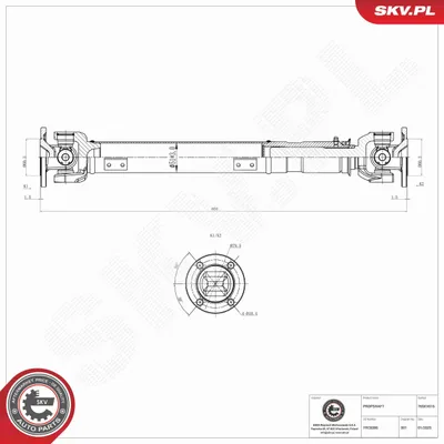 Immagine prodotto di ESEN SKV 76SKV016 Albero di trasmissione anteriore per LAND ROVER Defender SUV (L316), Defender Pickup (L316), Discovery I (LJ) e Defender SUV Cabrio (L316)