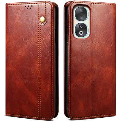 Obrázek produktu pro Pouzdro pro Honor 90 Pro, kožené flip pouzdro peněženka s funkcí stojánku červené