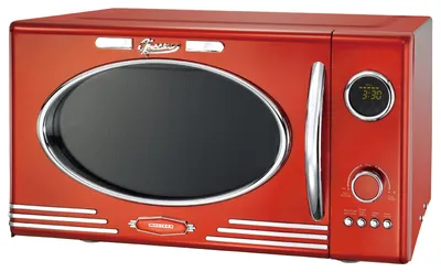 Retro-Mikrowelle mit Grill, 23 l, 900 W, rot metallic