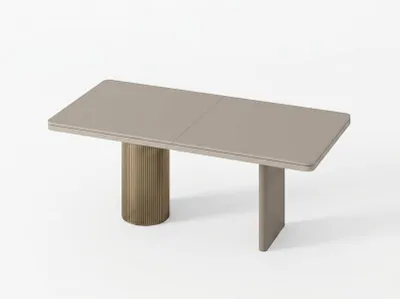 Immagine prodotto di Tavolo da pranzo beige, tavolo allungabile, tavolo da cucina, tavolo per la sala da pranzo