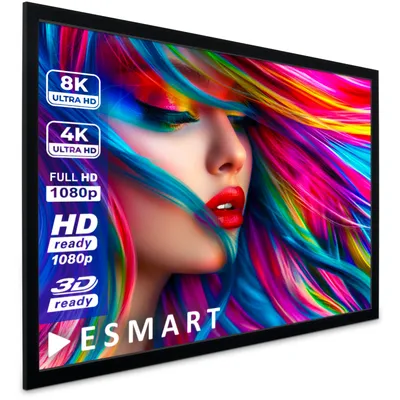 Produktbild von ESMART Professional MIRALE AKUSTIK | Rahmenleinwand | 266 x 149 cm (120") 16:9 | Vollmaskierung | Heimkino Beamer Projektionsleinwand Rahmen Leinwand LCD LED