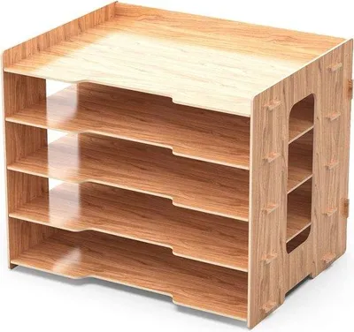 Image de Boîte aux lettres en bois, organiseur de bureau, boîte à documents