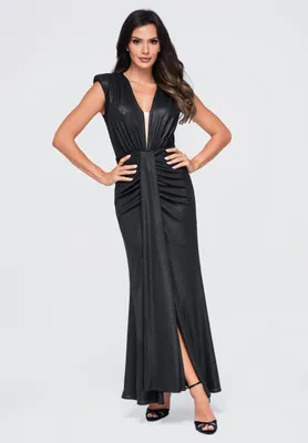 Produktbild von LARICA Kleid Maxi Figurbetont Elegant LA-OM-DLR412 black XL
