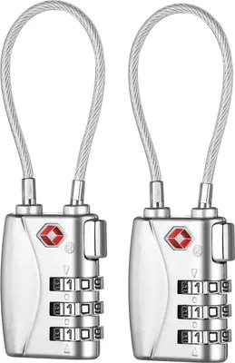 Produktbild von ZHEGE Zahlenschloss Koffer, TSA Genehmigt, 3-Stellig, 2er Pack silber