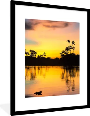 Produktbild von MuchoWow® Gerahmtes Poster Wasser - Natur - Sommer - Himmel 60x80 cm - Poster mit Schwarzem Bilderrahmen Wandposter Rahmen Foto Bilder - Wohnzimmer - Dekorationen - Prämie