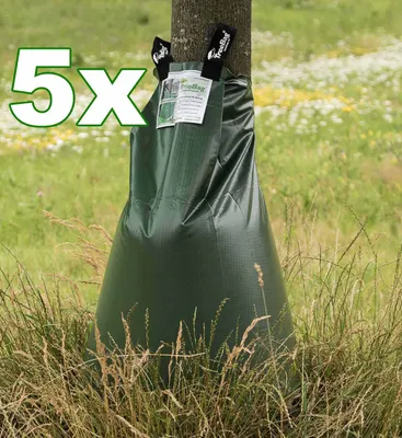 Produktbild von treebag 5 Stück PVC Bewässerungssack, Bewässerungsbeutel/Wassersack für Bäume, aus PVC Farbe: Grün