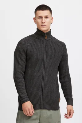 Produktbild von SOLID SDXenos Herren Strickjacke Cardigan Grobstrick Pullover mit Stehkragen 100% Baumwolle Regular fit
