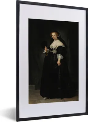 Produktbild von MuchoWow® MuchoWow® Gerahmtes Poster Eheporträt von Oopjen Coppit - Rembrandt van Rijn 40x60 cm - Poster mit zchwarzem Bilderrahmen - Poster in Rahmen