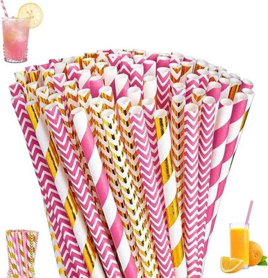 Immagine prodotto di Tubicini di carta colorati da 197 cm, biodegradabili, per cocktail