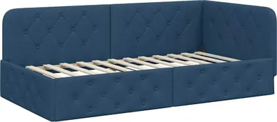 Zdjęcie produktu dla vidaXL Łóżko narożne Niebieskie 90 x 190 cm Tkanina