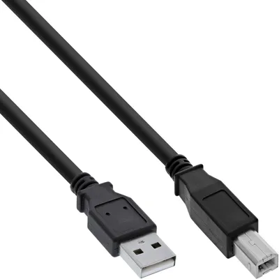 Productafbeelding van Inline USB 2.0 kabel, type A naar B, zwart, 2 meter