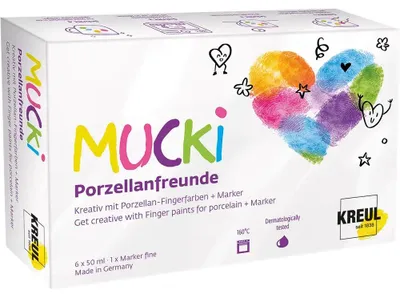 Produktbild von C. KREUL MUCKI Porzellanfreunde Set mit Porzellan-Fingerfarben + Marker