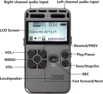 Image de SK-502 Enregistreur vocal numérique Dictaphone activé Audio Sound Digital Professional Music Player Support Memory Card