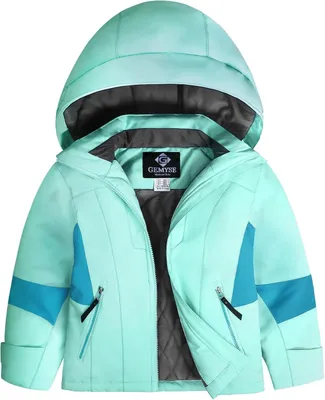 Produktbild von Mädchen-Skijacke Wasserdicht Bequem Hellblau 152-158