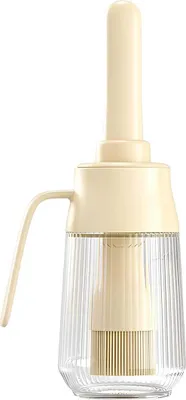 Obrázok produktu pre Avizar, sklenený dávkovač oleja 300 ml s integrovaným silikónovým štetcom, béžový