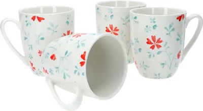 Produktbild von Ritzenhoff Julia Blume türkis 4er Set Kaffeebecher 250ml Teetasse florales Dekor