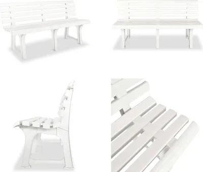 Produktbild von vidaXL Gartenbank 145,5 cm Kunststoff Weiß - Gartenbank - Gartenbänke - Terassenbank - Terassenbänke