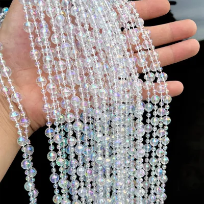 Image de Décorations de Noël, perles, ornements pour sapin de Noël, guirlande, 15 mètres, guirlande de perles