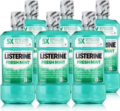 Produktbild von Listerine Fresh Mint 500ml - Für die tägliche Mundspülung (6er Pack )