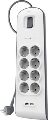Produktbild von Belkin Surge Plus Überspannungs- schutz 8-fach inkl. 2 x USB 2,4A