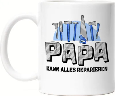 Produktbild von Papa Kann Alles Reparieren Tasse Spruch Vatertag Geschenkidee Bester Papa