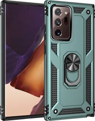 Image de Etui de protection pour Samsung Note 20 Ultra, étui de protection double couche robuste testé militairement avec support d'anneau pour Samsung Galaxy Note 20 Ultra Vert